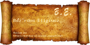 Bárdos Eligiusz névjegykártya